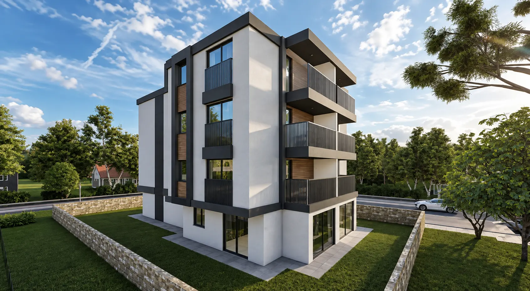 Start Unie Yapı premium konut projesi ön cephe tasarımı